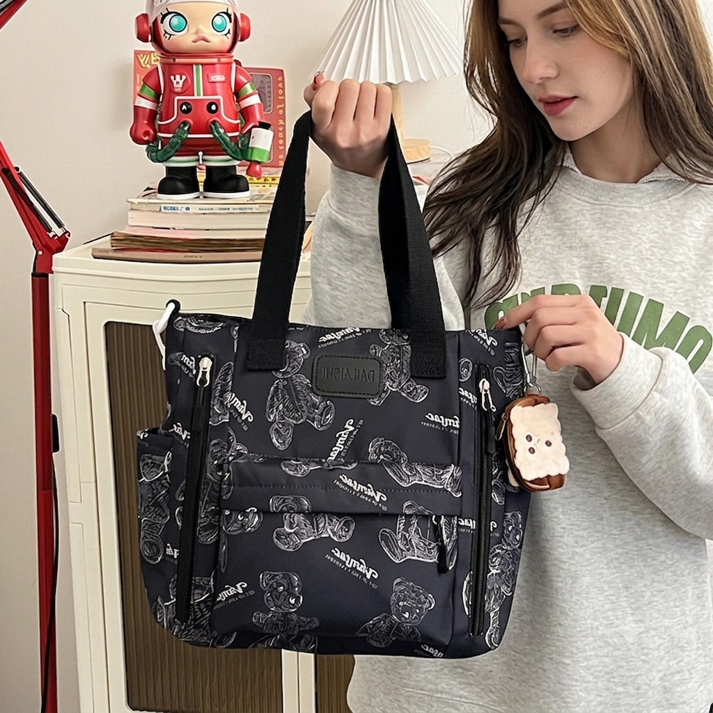Everyday Bear tote bag in a casual lifestyle setting